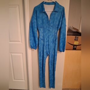 Blue Tie-Dye Jumpsuit